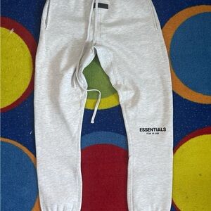 Essentials Light Gray Kids Jogger Sweatpants with Logo